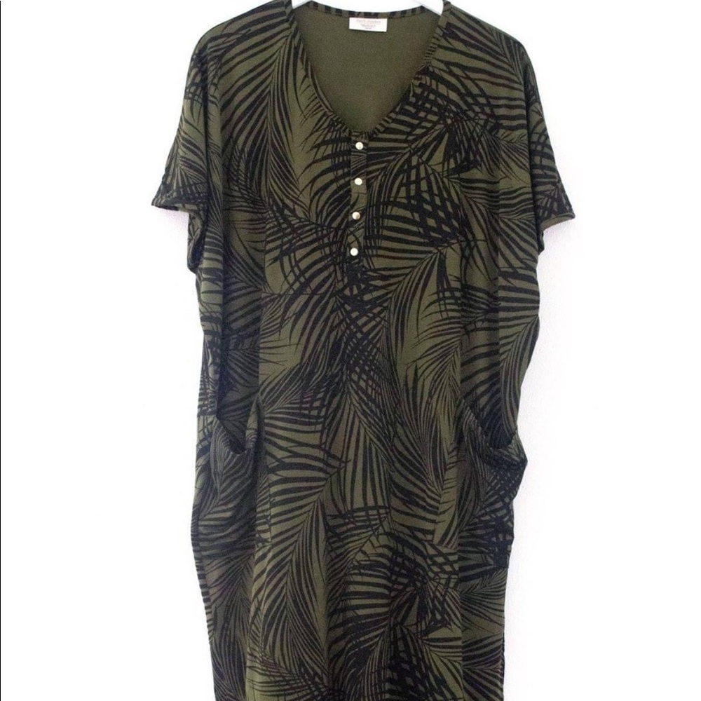 Dwell + Slumber Womens One size Sleep Nightgown cocoon Dress Palms